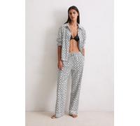 Loungehose MARC O'POLO "Mix N Match Cotton Jersey", Damen, Gr. S, N-Gr, weiß, Jersey, Obermaterial: 100% Baumwolle, lang, Hosen Loungehose, seitliche Taschen, Bindeband, Baumwolle, weich, Straight-fit