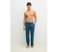 Loungehose MARC O'POLO "Mix N Match Interlock", Herren, Gr. M (50), N-Gr, orion blau, Interlock, Obermaterial: 97% Baumwolle, 3% Elasthan, bequem lang, Hosen Loungehose, mit Gummizug und Bindeband (15