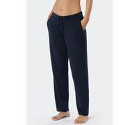 Schiesser Damen Pyjamahose Mix + Relax – lang Baumwolle gemustert Blau Größe 46