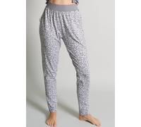 Loungehose TOM TAILOR "Victoria", Damen, Gr. 40L, N-Gr, grau (grau, mittel, allover), Single Jersey, Obermaterial: 95% Viskose, 5% Elasthan, animal-print, gemustert, gerade, unten schmal lang, Hosen L