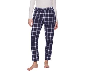 Loungehose TRIUMPH "Mix & Match Tapered Trouser Flannel 02 X", Damen, Gr. 40, N-Gr, grau (grau combination), Flanell, Obermaterial: 100% Baumwolle, lang, Hosen Loungehose, angenehm weich, Karo-Muster
