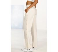 Loungepants FRENCH CONNECTION, Damen, Gr. 36/38, N-Gr, beige, Obermaterial: 70% Viskose, 25% Polyamid, 5% Elasthan, bestickt, unifarben, bequem lang, Hosen, mit Druckknöpfen seitlich am Bein (38923518