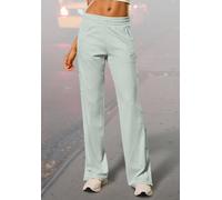 Loungepants FRENCH CONNECTION, Damen, Gr. 36/38, N-Gr, grün (mint), Obermaterial: 70% Viskose, 25% Polyamid, 5% Elasthan, bestickt, unifarben, bequem lang, Hosen, mit Druckknöpfen seitlich am Bein (98