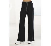 Loungepants FRENCH CONNECTION, Damen, Gr. 40/42, N-Gr, schwarz, Obermaterial: 78% Polyester, 19% Viskose, 3% Elasthan, unifarben, bequem lang, Hosen, in gerippter Strickoptik (24002834-40) schwarz