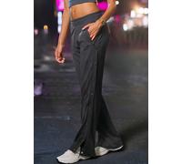 Loungepants FRENCH CONNECTION, Damen, Gr. 48/50, N-Gr, schwarz, Obermaterial: 70% Viskose, 25% Polyamid, 5% Elasthan, bestickt, unifarben, bequem lang, Hosen, mit Druckknöpfen seitlich am Bein (754146