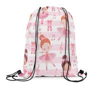 Loussiesd Ballett Turnbeutel 30x40cm für Yoga Gym Schwimmstrand Cute Kleine Tänzer Rucksack mit Kordelzug RaumYoga Gym Beutel Schule Tüteation Rosa Kawaii Sportbeutel Sporttasche Zuziehbeutel