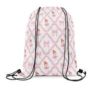 Loussiesd Ballett Turnbeutel 30x40cm für Yoga Gym Schwimmstrand Rosa Bogenknoten Geometrie Rucksack mit Kordelzug RaumMädchen Jungsation Kleine Tänzer Sportbeutel Sporttasche Zuziehbeutel