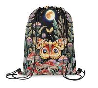 Loussiesd Butterfly Gym Sportbeutel Sporttasche Netter Pilz Turnbeutel 33x40cm Cartoon Pilze Rucksack mit Kordelzug Bunte Gymsack Sportsack Soft