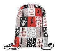 Loussiesd Cheer Sportbeutel Sporttasche Cheerleading Turnbeutel 33x40cm für Frauen Geschenke Gymnastik Gymsack Sportsack Rot Rucksack mit Kordelzug