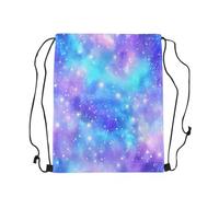 Loussiesd Galaxy Turnbeutel 30x40cm Außenraum Sportbeutel Universum Wolke Galaxie Glitter Stern Druck Raum Außenhimmel Gymsack Sportsack Dekor Blau Rucksack mit Kordelzug