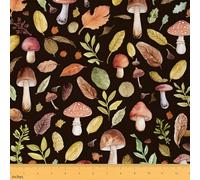 Loussiesd Kinder Pilze Stoff Meterware 184x150cm Natural Wild Pilz Patchwork Stoffe für Stühle Vintage Wasserdichter Outdoor Polsterstoff