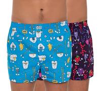 Lousy Livin 2-er Set Boxershorts Blau & Lila mit Motiv Größe M
