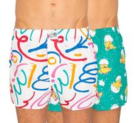 Boxershorts LOUSY LIVIN "Kueken & Lines" Gr. S, grün (grün, weiß) Herren Unterhosen (78794255-S) grün, weiß