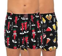 Boxershorts LOUSY LIVIN "Pizza & Chilli" Gr. S, bunt (schwarz, mehrfarbig) Herren Unterhosen (74995240-S) schwarz, mehrfarbig