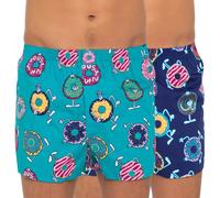 Lousy Livin 2-er Set Boxershorts Türkis & Lila mit Donut-Print