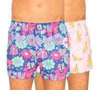 Lousy Livin Boxershorts 2-er Set Blau & Pink mit Motiv