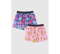 Lousy Livin Boxershorts 2-er Set Blau & Pink mit Motiv