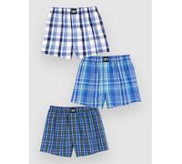 Lousy Livin Checkered 3Pack Boxershorts port blue Herren Gr. S