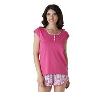 Lovable Damen Corto in Jersey Cotone E Tela Di Viscosa Pyjamaset, Fuchsia, XL