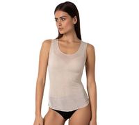 Lovable Damen Spalline Larghe E Girocollo In Modal E Cashmere-Cuciture Piatte, Invisibili-Traspirante, Calda, Morbida-Maglieria Tanktop, Sand, Large