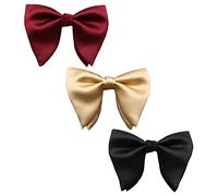 Lovacely Herren-Fliege, übergroß, Satin, Seide, einfarbig, formelle Smoking, große Fliege, A - Mix3-Schwarz, Rot, Gold, Einheitsgröße