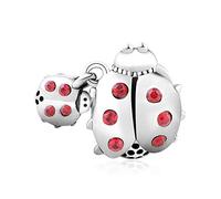 LOVANS 925 Sterling Silber Ich Liebe Dich Herz Charm Bead für Armbänder Muttertagsgeschenk (Ladybug)