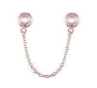 LOVANS 925 Sterling Silver 2 PCS Rubber Spacer Stopper Bead for European Bracelets (Golden Rose Chain)