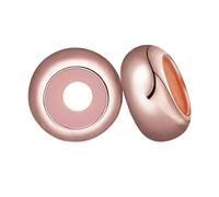 LOVANS Charms Stopper Rosegold 925 Silber mit Gummi Clip Stopper für Damen Armband Spacer Bead Charms
