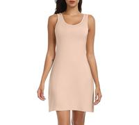 Lovasy Unterkleid Damen Kurz Sexy Sommer Unterröcke Full Slip Tank Top Breite Schultergurte Unterkleider für Damen Modal Nachthemd,Hautfarbe,M