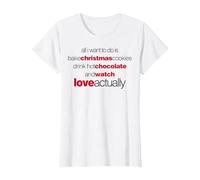 Love Actually Drink Hot Chocolate Movie Font Text T-Shirt, Damen, Weiß, 3XL