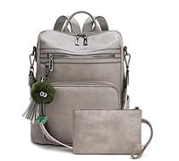 Love Deliver Leder-Rucksack für Damen, modisch, Schultertaschen, Rucksäcke mit kleinen Geldbörsen, 3-2 zweifarbig, grau, Medium, Mittelgroßer Rucksack für Damen