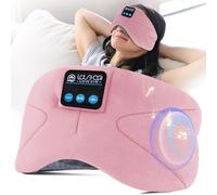 LOVE EYE Schlafmaske, Seitenschläfer, Schlafmaske mit Kopfhörer Bluetooth, 100% Lichtundurchlässige Augenmaske für Reisen, Nickerchen, Yoga, Meditation für Frauen Herren (Rosa)