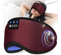 LOVE EYE Schlafmaske, Seitenschläfer, Schlafmaske mit Kopfhörer Bluetooth Waschbar Lichtblockierende Schlafbrille für Reisen, Nickerchen, Yoga, Meditation, Schlafen (Rot)