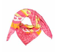 Love Hearth Leopard Dreieck Schal aus 100% Baumwolle Frühling Unisex Uni Fashion Stola Tuch Übergangszeit Italy Sommer Strickschal Strick Tuch Herz Leo Happy Pastellfarbe (Pink)