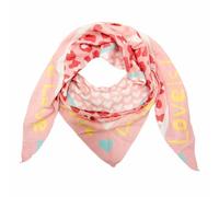 Love Hearth Leopard Dreieck Schal aus 100% Baumwolle Frühling Unisex Uni Fashion Stola Tuch Übergangszeit Italy Sommer Strickschal Strick Tuch Herz Leo Happy Pastellfarbe (Love Rosa)