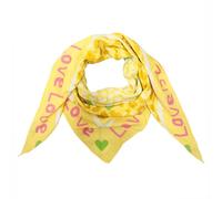 Love Hearth Leopard Dreieck Schal aus 100% Baumwolle Frühling Unisex Uni Fashion Stola Tuch Übergangszeit Italy Sommer Strickschal Strick Tuch Herz Leo Happy Pastellfarbe (Love Gelb)