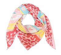 Love Hearth Leopard Dreieck Schal aus 100% Baumwolle Frühling Unisex Uni Fashion Stola Tuch Übergangszeit Italy Sommer Strickschal Strick Tuch Herz Leo Happy Pastellfarbe (Rose)