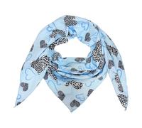 Love Herz Leopard Dreieck Schal aus 100% Baumwolle Frühling Unisex Uni Fashion Stola Tuch Übergangszeit Italy Sommer Strickschal Strick Tuch Heart Leo Happy (Blau Herz Leo)