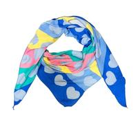 Love Herz Leopard Dreieck Schal aus 100% Baumwolle Frühling Unisex Uni Fashion Stola Tuch Übergangszeit Italy Sommer Strickschal Strick Tuch Hearth Happy Farbverlauf (Blau)