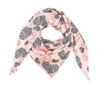 Love Herz Leopard Dreieck Schal aus 100% Baumwolle Frühling Unisex Uni Fashion Stola Tuch Übergangszeit Italy Sommer Strickschal Strick Tuch Heart Leo Happy (Rosa Herz Leo)