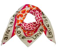 Love Herz Leopard Dreieck Schal aus 100% Baumwolle Frühling Unisex Uni Fashion Stola Tuch Übergangszeit Italy Sommer Strickschal Strick Tuch Heart Leo Happy (Love BeigePink)