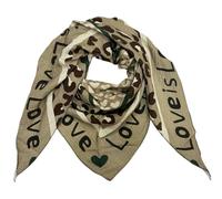 Love Herz Leopard Dreieck Schal aus 100% Baumwolle Frühling Unisex Uni Fashion Stola Tuch Übergangszeit Italy Sommer Strickschal Strick Tuch Heart Leo Happy (Khaki)