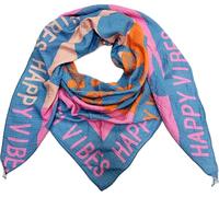 Love Herz Leopard Dreieck Schal aus 100% Baumwolle Frühling Unisex Uni Fashion Stola Tuch Übergangszeit Italy Sommer Strickschal Strick Tuch Heart Leo Happy (Happy Jeansblau)