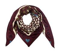 Love Herz Leopard Dreieck Schal aus 100% Baumwolle Frühling Unisex Uni Fashion Stola Tuch Übergangszeit Italy Sommer Strickschal Strick Tuch Heart Leo Happy (Weinrot)