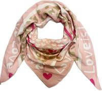 Love Herz Leopard Dreieck Schal aus 100% Baumwolle Frühling Unisex Uni Fashion Stola Tuch Übergangszeit Italy Sommer Strickschal Strick Tuch Heart Leo (Rosa)