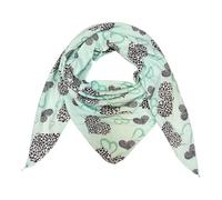 Love Herz Leopard Dreieck Schal aus 100% Baumwolle Frühling Unisex Uni Fashion Stola Tuch Übergangszeit Italy Sommer Strickschal Strick Tuch Heart Leo Happy (Mint Herz Leo)