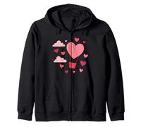 Love in The Air Herzballon-Design Kapuzenjacke