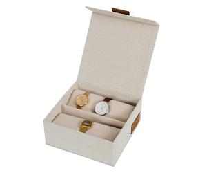 LOVE IT STORE IT Premium Uhrenbox, Uhren Aufbewahrungsbox 6 Uhren, Beige