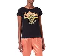 Love Moschino Damen Boxy Fit T-Shirt in katoenen Jersey T Shirt, Schwarz, 38 EU