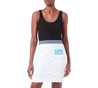 Love Moschino Damen Gestreepte Jacquard French Terry met Logo 70s Print en tweekleurig gebreide linten. Rock, Optical White, 40 EU